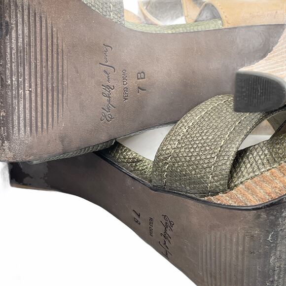 Elizabeth and James Platform Leather Colorblock Pattern Pumps Vero Cuoio 7B - Picture 8 of 12